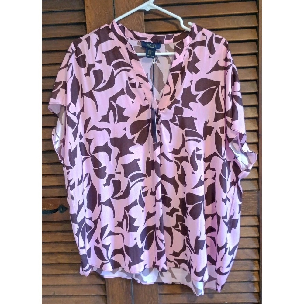NWT Lovely Rachel Roy Floral & Flowy V Neck Blouse Size Xlarge Feminine Romantic